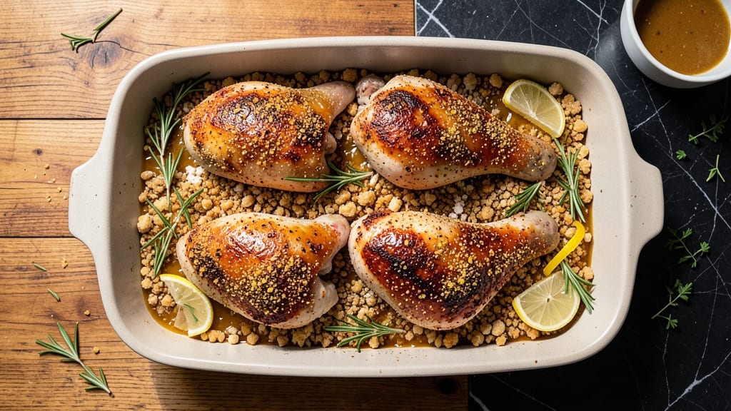 Baked Catalina Chicken Thighs Recipe: Triple-Dredged Crunch With Tangy Cream Cheese Glaze