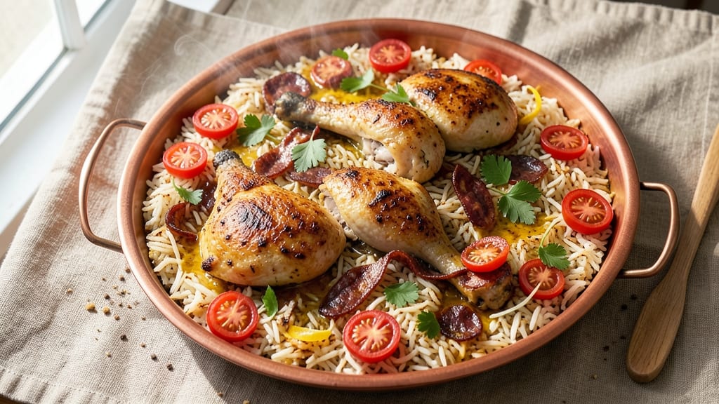 Baked Chicken Paella Recipe: Saffron-Infused One-Pan Feast