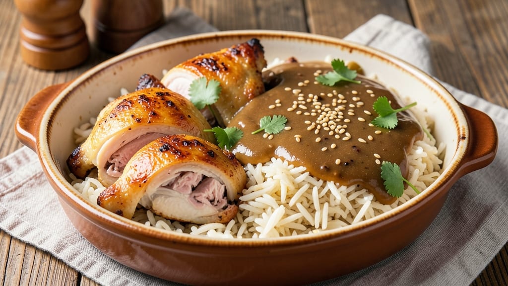 Baked Chicken, Rice, and Gravy Recipe: One-Pot Sunday Dinner Magic