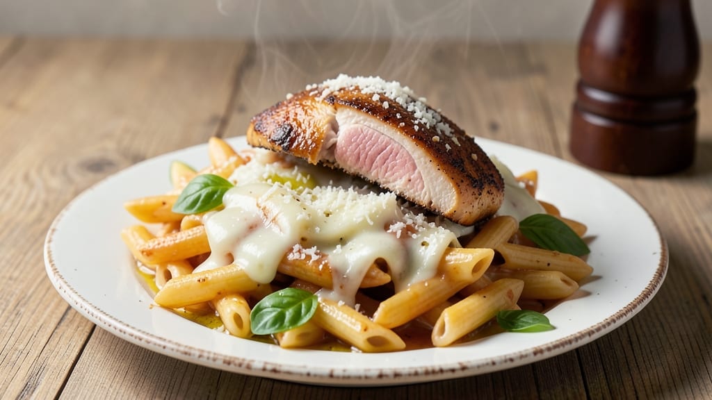 Applebee's 3 Cheese Chicken Penne Copycat Recipe: Triple-Melty Cheese Crust Over Juicy Chicken