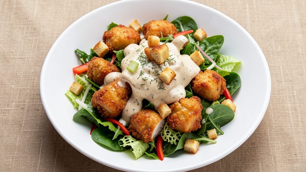 Applebee's Fried Chicken Salad Recipe: Crispy Bites Over Creamy Ranch Dressing