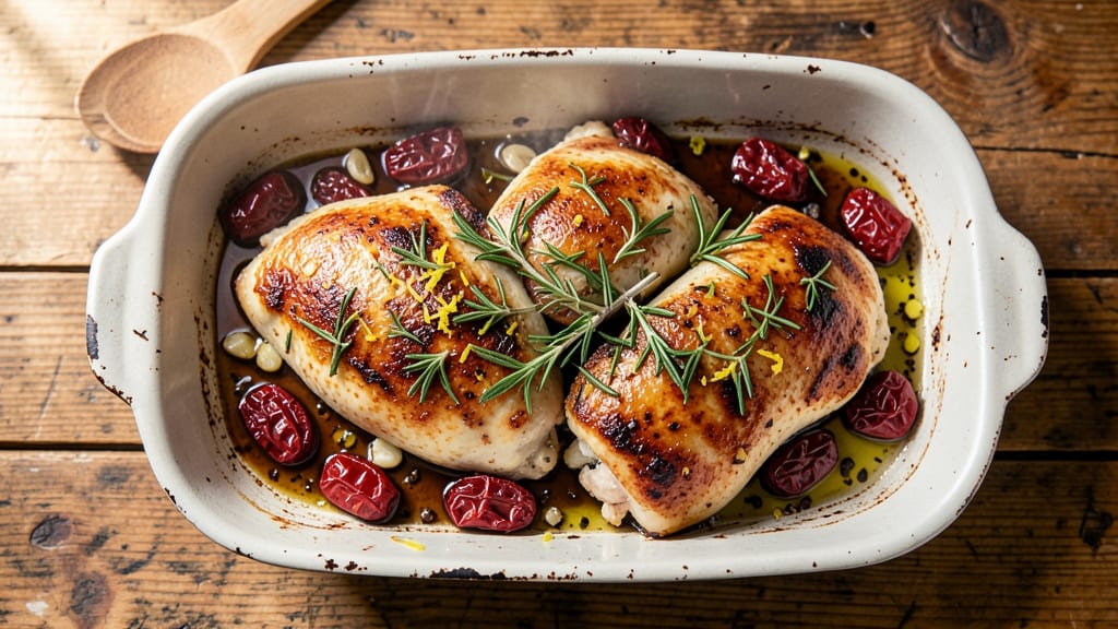 Baked Chicken With Sun-Dried Tomatoes Recipe: Mediterranean Herb Crust and Tangy Bite