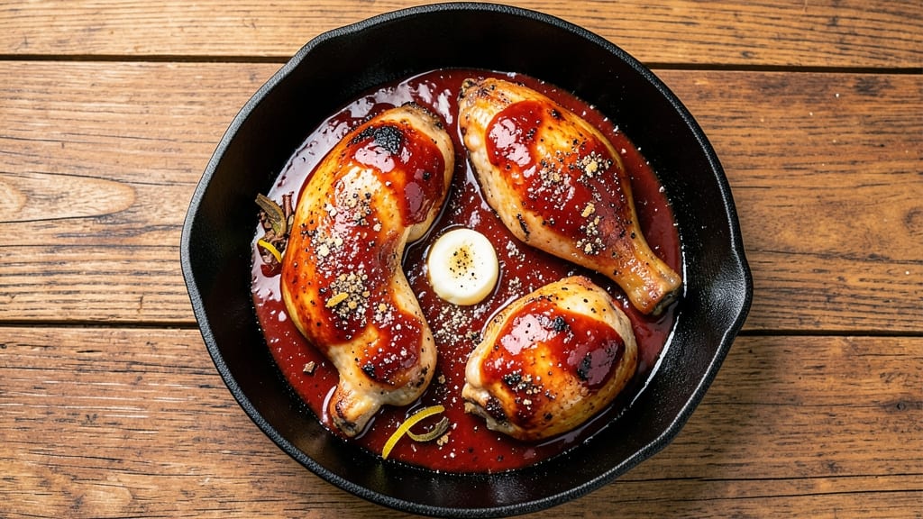 Barbecue Sauce Chicken Thighs Recipe: Glazed Caramelized Skin With Juicy Core Magic