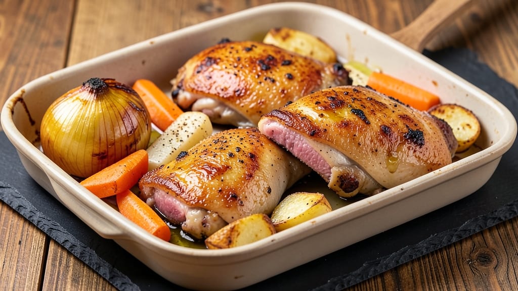 Baked Chicken Thighs With Roasted Veggies Recipe: One-Tray Weeknight Dinner With Caramelized Roots