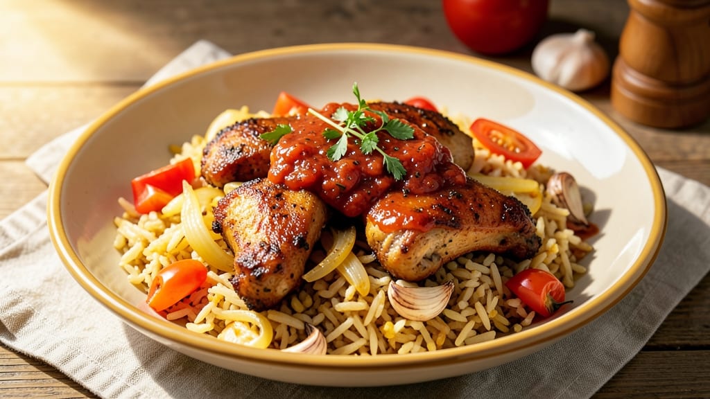 African Jollof Rice and Chicken Recipe: One-Pot Spice-Infused Feast