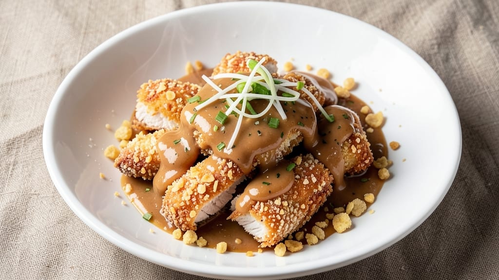 Bang Bang Chicken Peanut Sauce Recipe: Crunchy Cornflake Coating Meets Rich Nutty Glaze