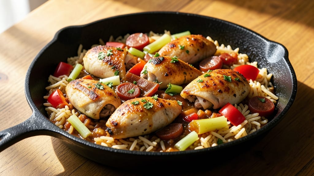 Baked Chicken and Sausage Jambalaya Recipe: One-Pot Spice-Infused Feast