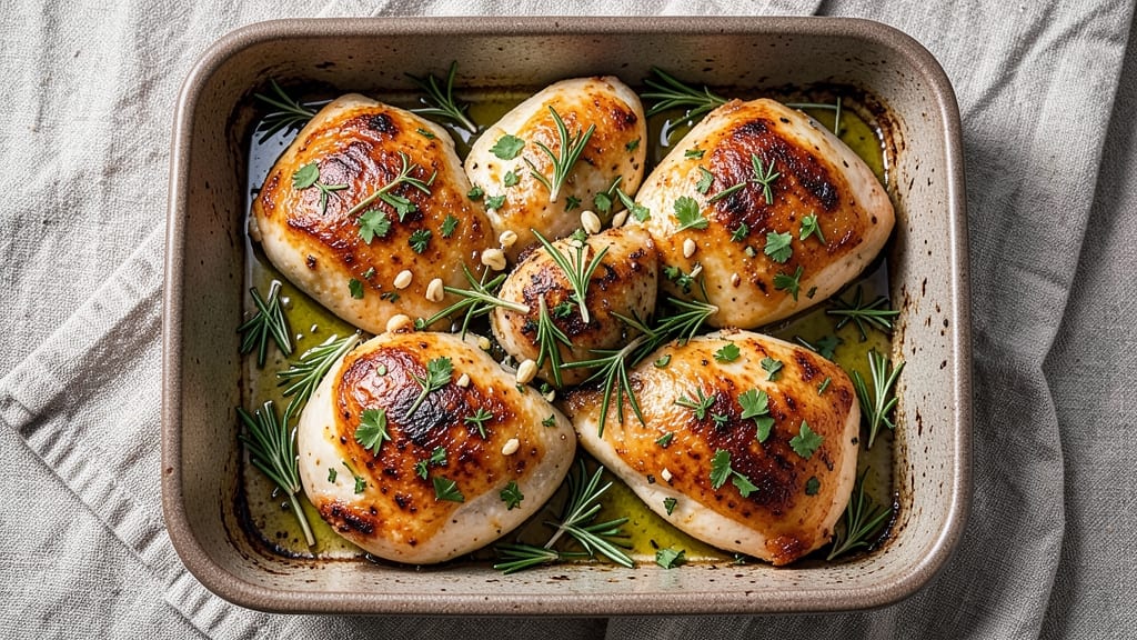 Baked Garlic Herb Chicken Recipe: Juicy Interiors With Crispy, Golden Herb Crust