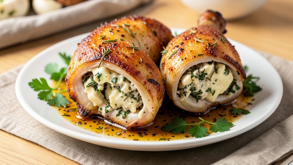 Baked Stuffed Chicken Thighs Recipe: Buttery Herb-Crusted Bites With Savory Filling