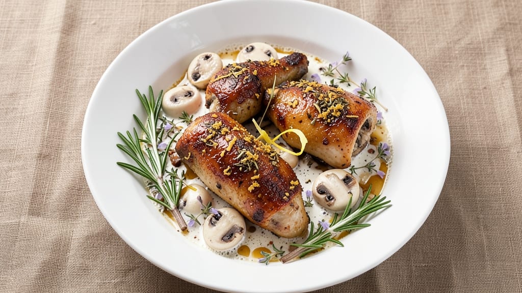 Baked Chicken Thighs With Mushrooms Recipe: Savory Herb-Crusted Bites in One Pan
