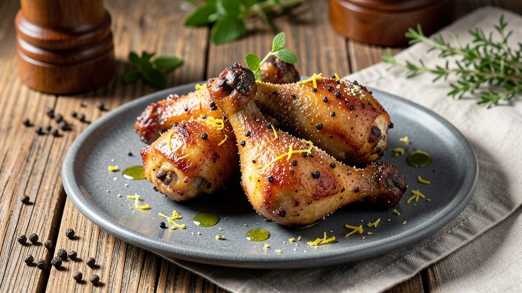 Baked Lemon Pepper Chicken Drumsticks Recipe: Zesty Crispy Skin and Juicy Interiors