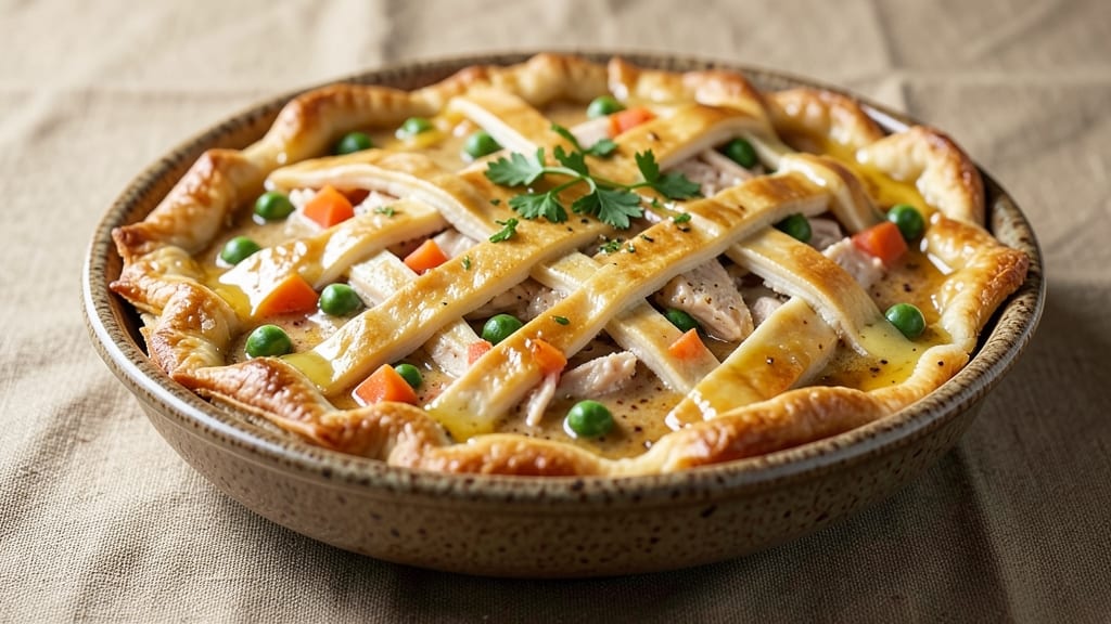 Campbell's Cream of Chicken Chicken Pot Pie Recipe: Flaky Crust Hugs Creamy Chicken Filling