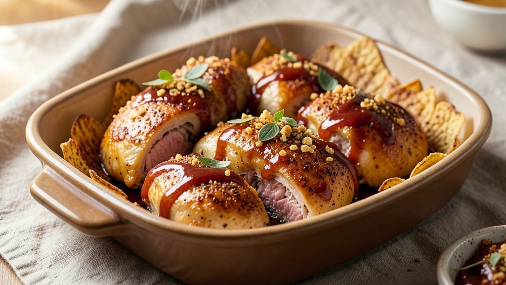 Baked Barbecue Chicken Quarters Recipe: Crispy Cornflake Crust Meets Smoky Sweet Glaze
