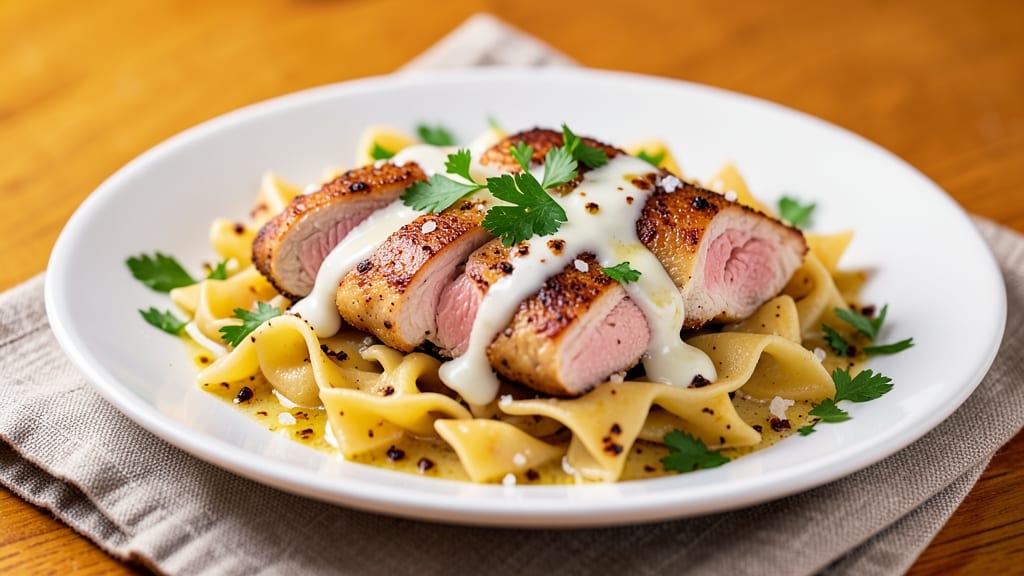 Cheesecake Factory Farfalle with Chicken and Roasted Garlic Copycat Recipe: Creamy Garlic Pasta with Juicy Chicken