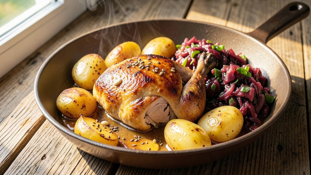 Chicken, Sauerkraut, and Potatoes Recipe: Hearty German-Style One-Pan Dinner
