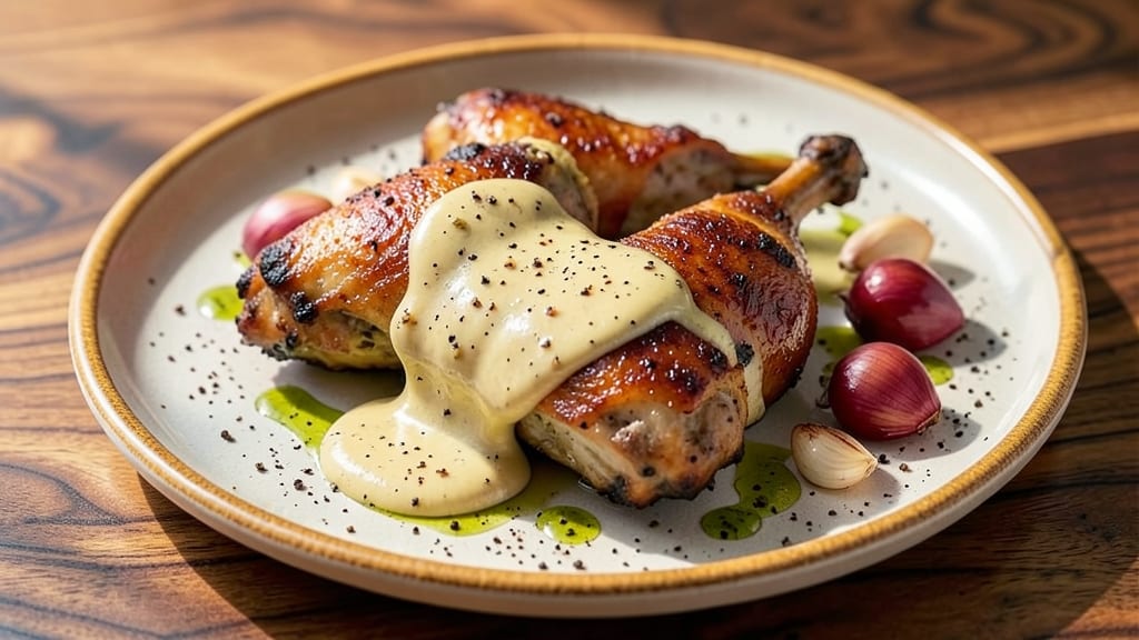 Chicken Thighs With Creamy Mustard Sauce Recipe: Pan-Seared Crispiness Drowned in Rich Dill Sauce
