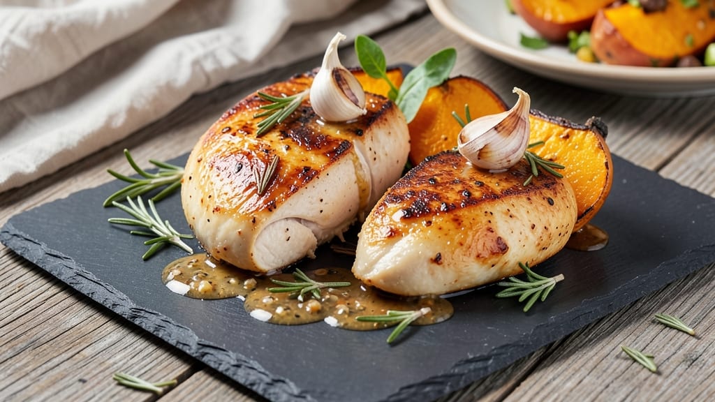 Baked Chicken Breast And Acorn Squash Recipe: Sweet Roasted Squash Meets Herb-Kissed Chicken