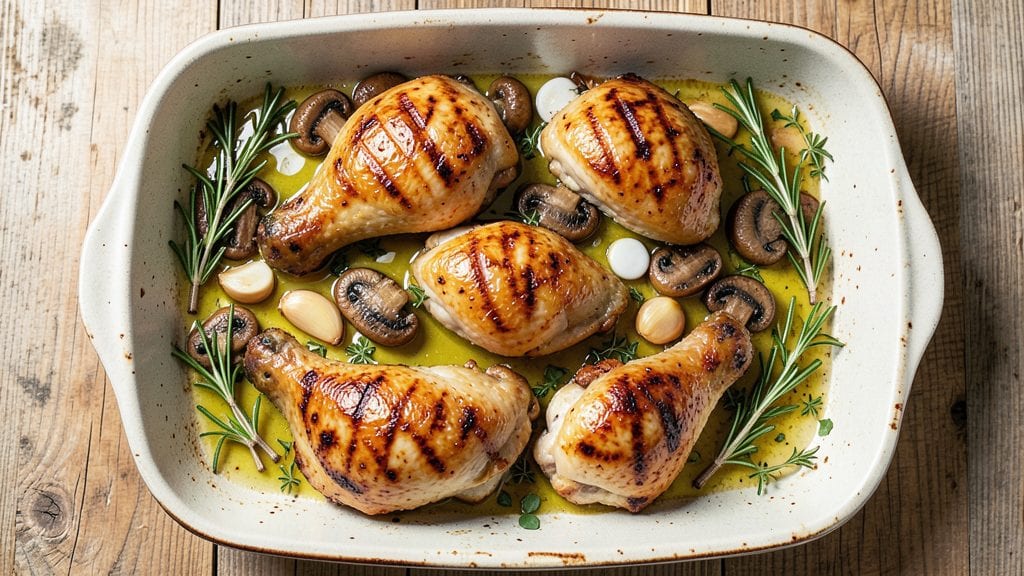 Jamie Oliver's Chicken and Mushroom Tray Bake Recipe: Herb-Infused One-Pan Dinner
